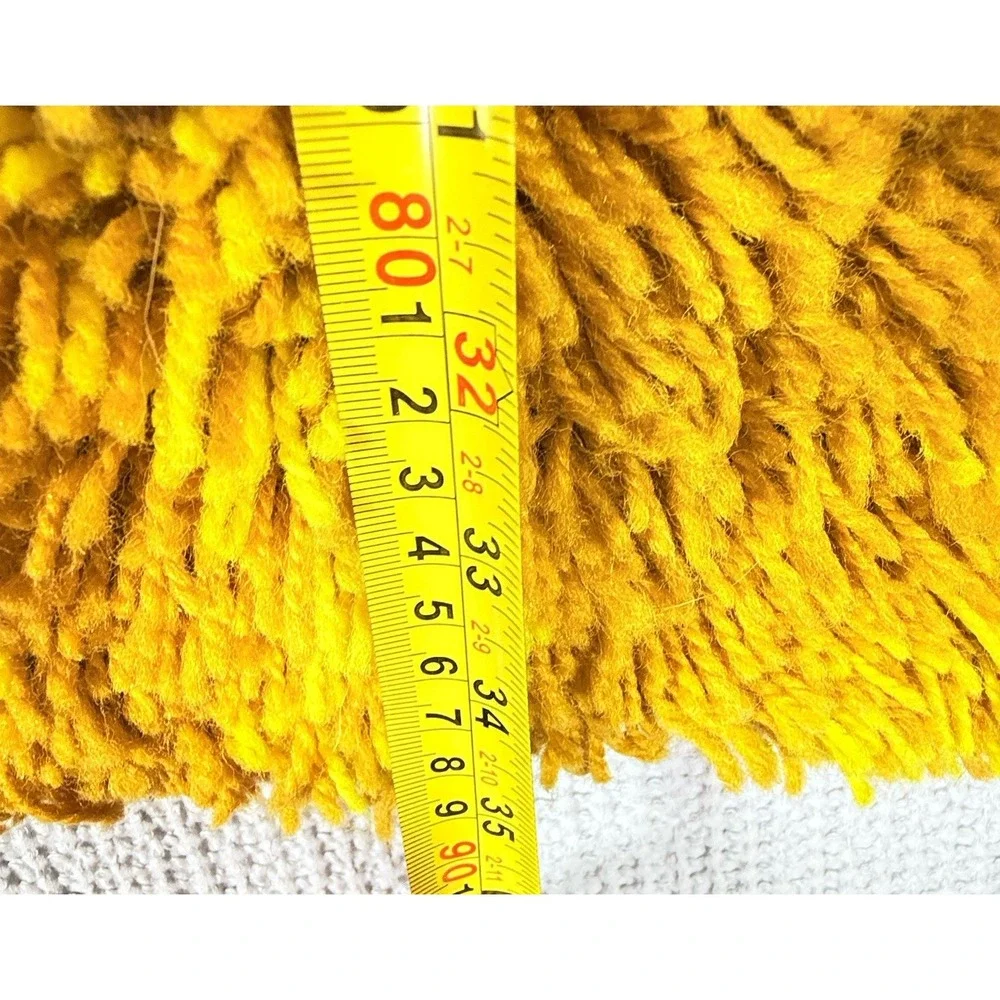 Vintage 1970s Lion Handmade Latch Hook Rug Wall Hanging Fiber Art - Cleaned 36